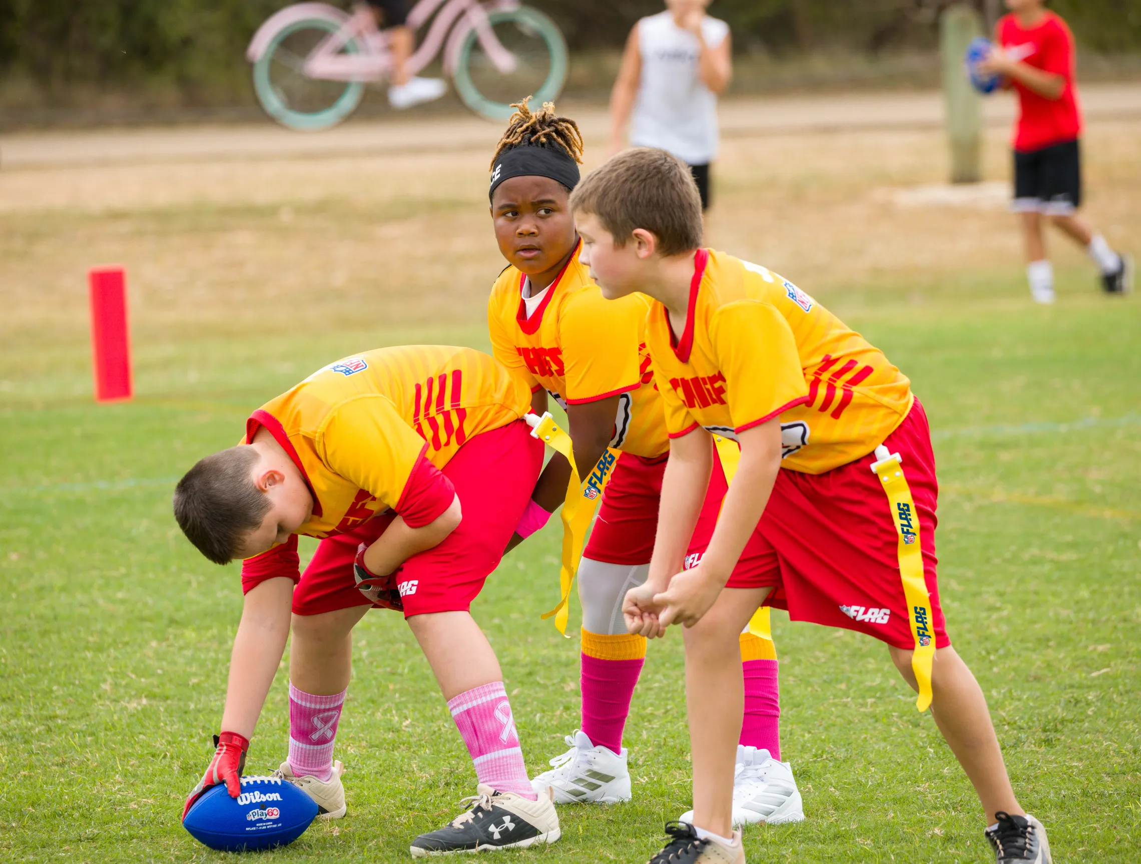 Kids Playing NFL Flag Football at the Y