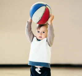Preschooler with basketball