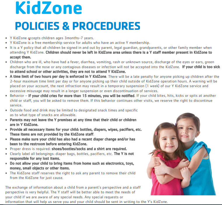 Kidzone Policies and Procedures