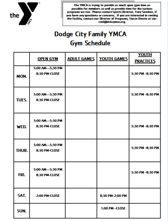 gym schedule