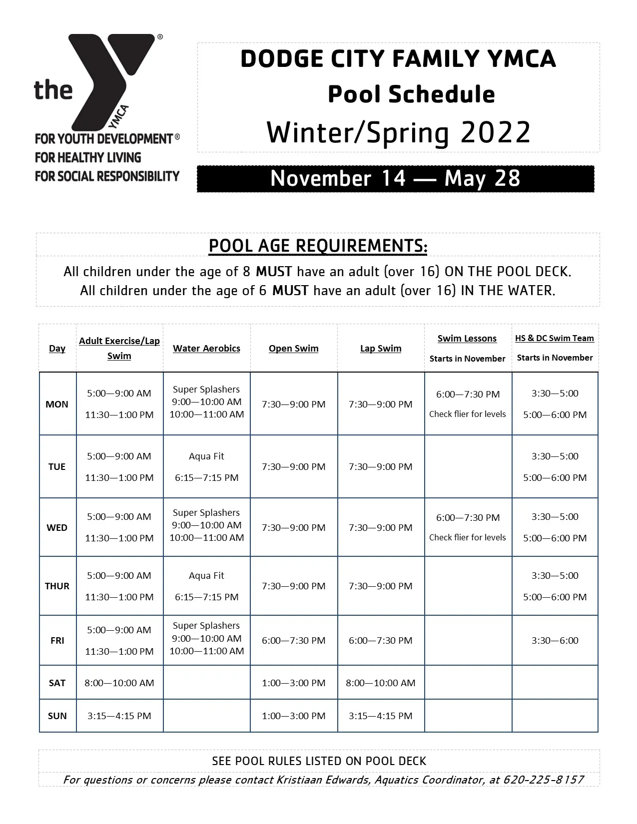 pool schedule