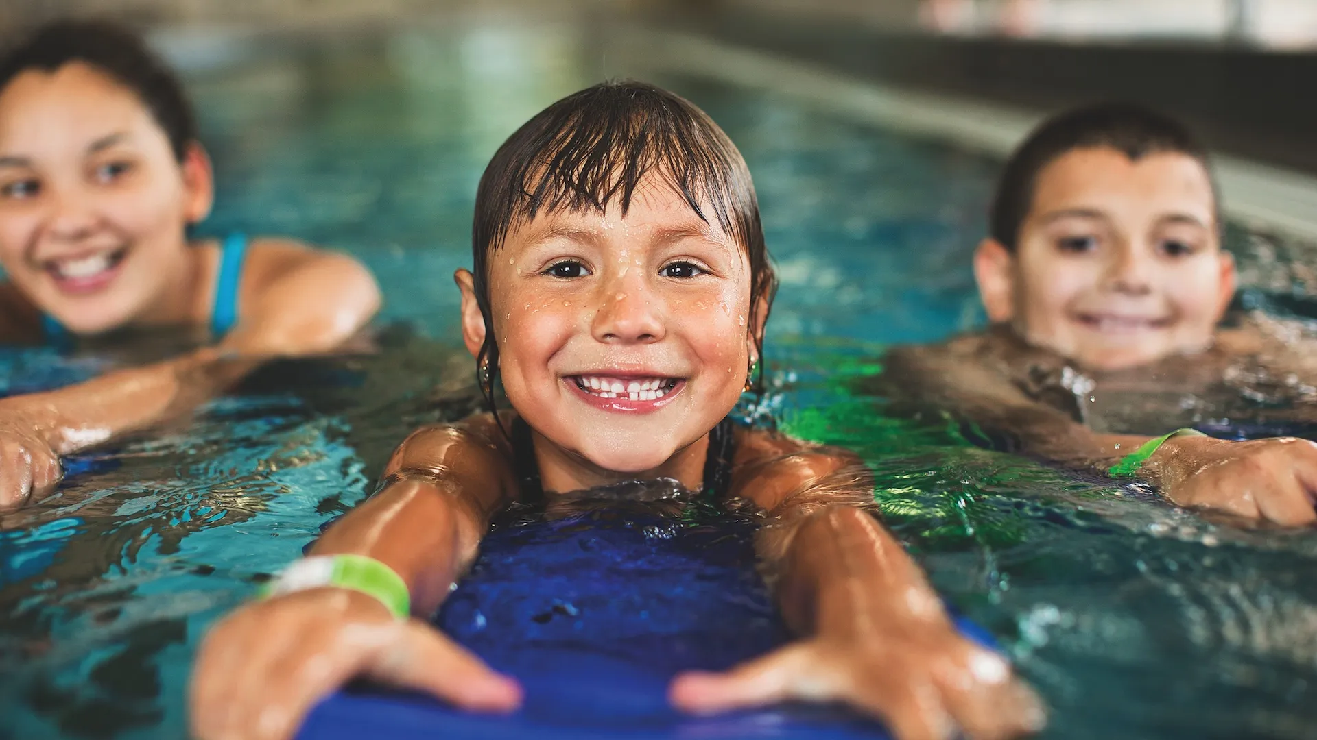 Kids learning to swim at the YMCA