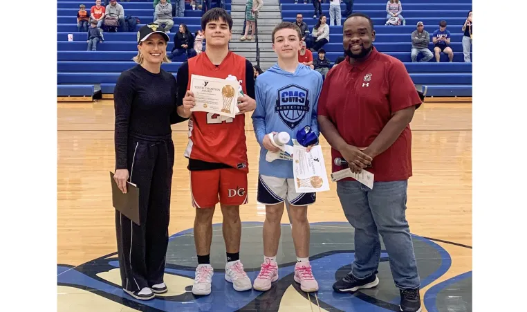 Middle School Youth Champions Award Recipients with YMCA staff